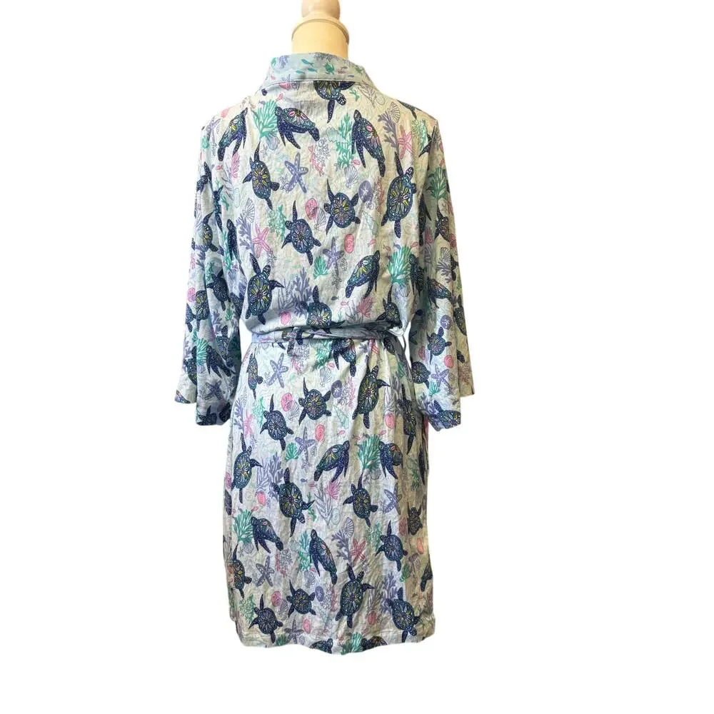 Vera  bradley nwt Turtle Dream knit cotton spandex blend robe Sm/ med